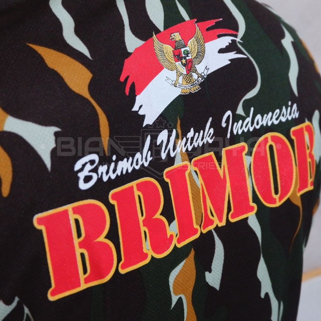 Kaos Brimob Lengan Pendek Brimob Untuk Indonesia Bahan Dryfit