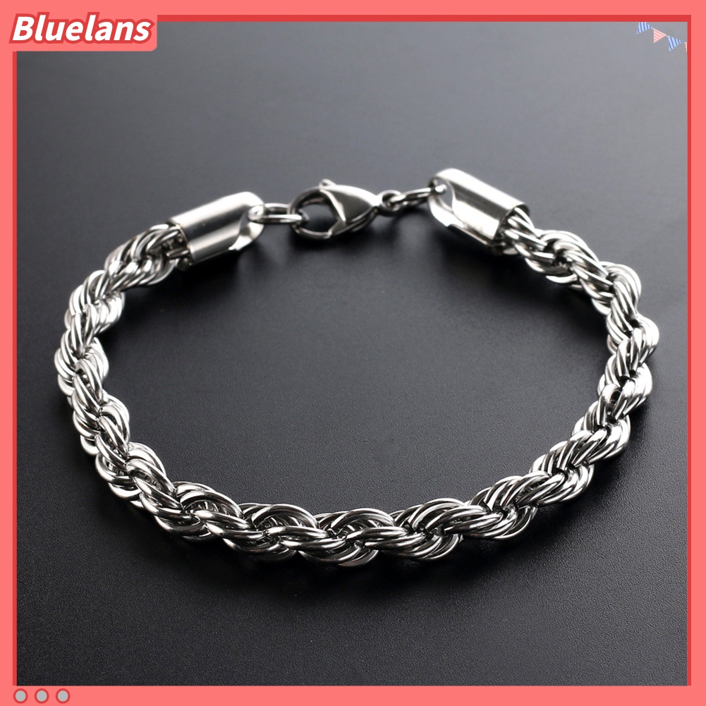 Gelang Rantai Spiral Bahan Stainless Steel Untuk Pria