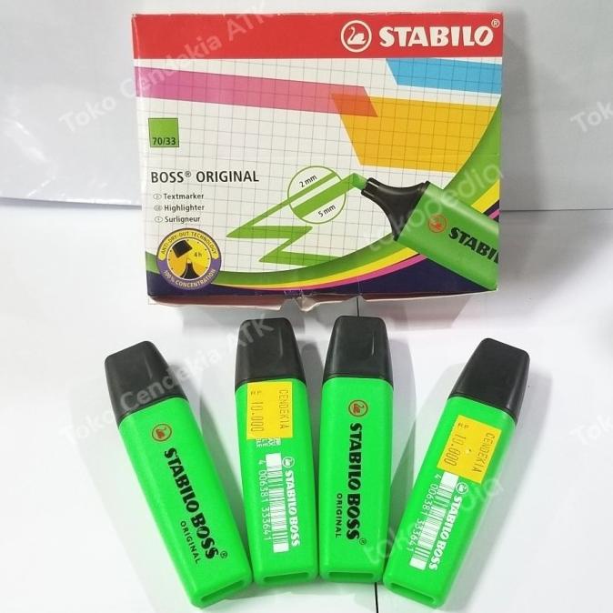 

:0:0:0] Highlighter / Textliner / Stabilo Boss Green / Hijau