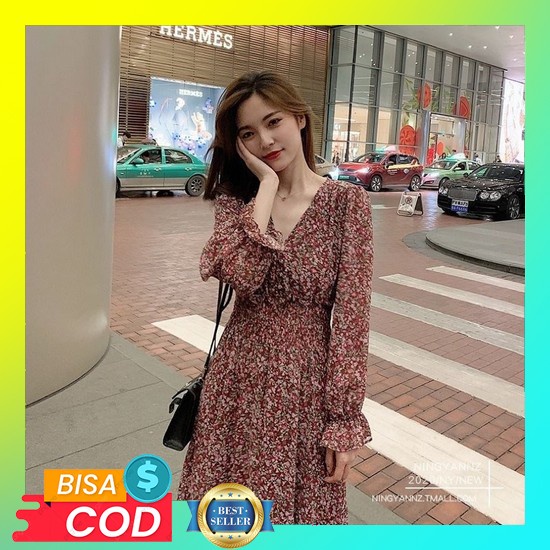 Dress Scuba Jumbo / Dress Kondangan/ Baju Pesta/ Baju Natal [Eva]Dress Panjang Gamis Tunik Motif Bun