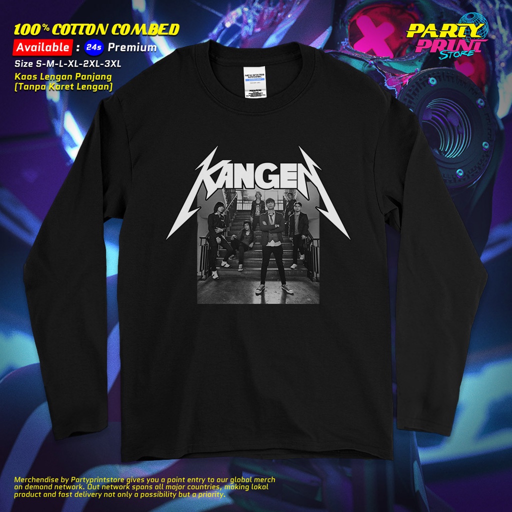 Partyprintstore Kaos Lengan Panjang Pria Kangen Band Metallica