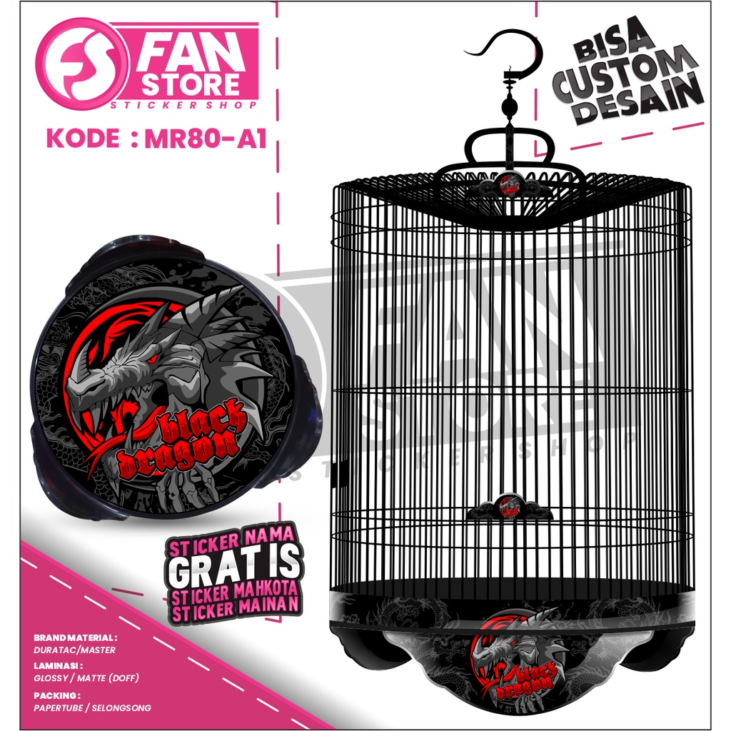 Sticker Decal Tebok Murai - Decal Sangkar Murai No 1,2,3 - Stiker Tebok Murai