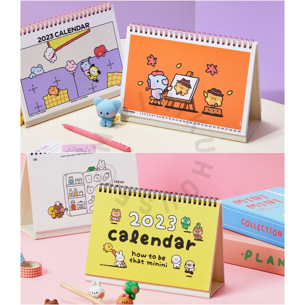 

2O23 CALENDAR BT21 & LINE FRIENDS MININI KALENDER TAHUN BARU NEW YEAR KPOP BTS MONTHLY PLANNER WEEKLY