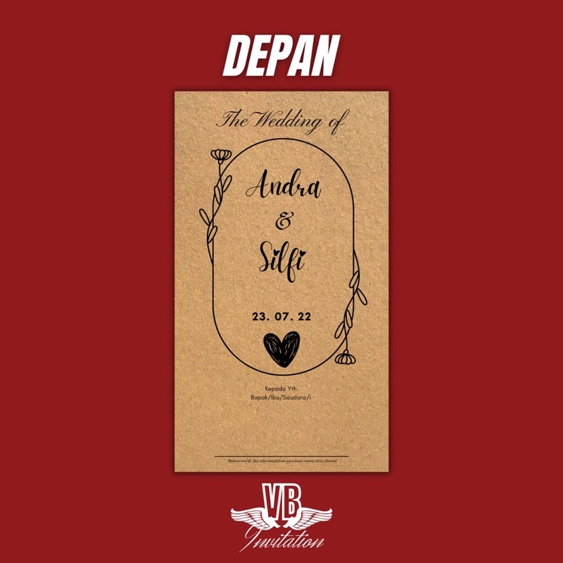 UNDANGAN PERNIKAHAN AESTHETIC KRAFT ELEGAN UNIK TERMURAH UDANGAN KHITAN ULTAH WALIMAH TERBARU KEKINIAN