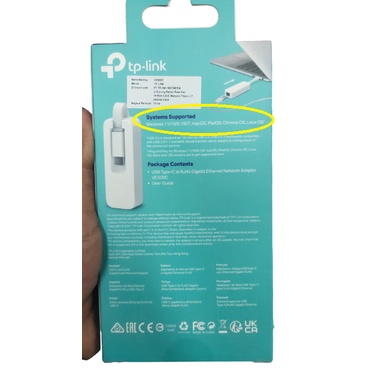 USB TYPE C TO LAN GIGABIT TP-Link UE 300C SUPORT WINDOWS 11 NETWORK ADAPTER TP-LINK UE300C USB TYPE-C TO LAN GIGABIT