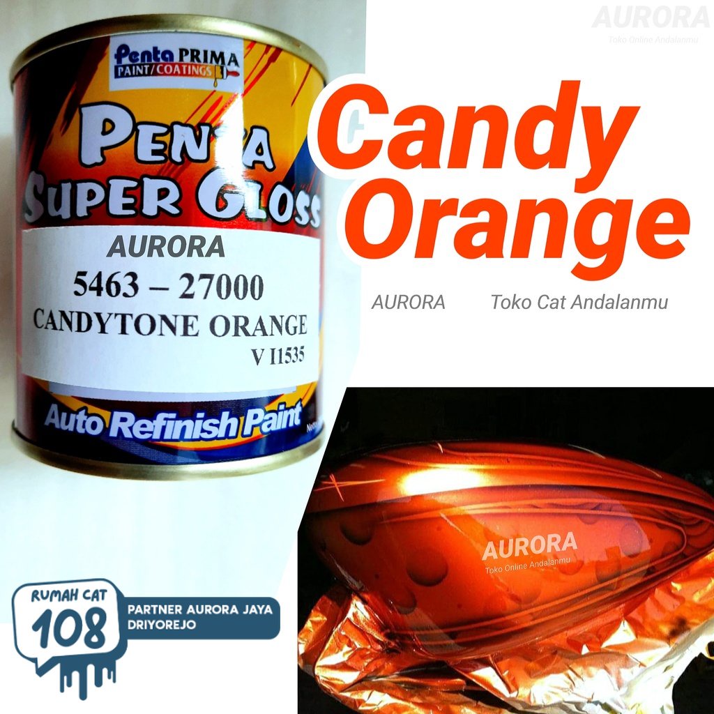 

Rumah Cat - Cat Penta Super Gloss Candytone Orange 200ml Candy Tone Oranye 5463-27000 / Duco Duko Diko Semprot Kenditon Sepeda Motor Mobil Oren | Rumah Cat Mobil dan Motol
