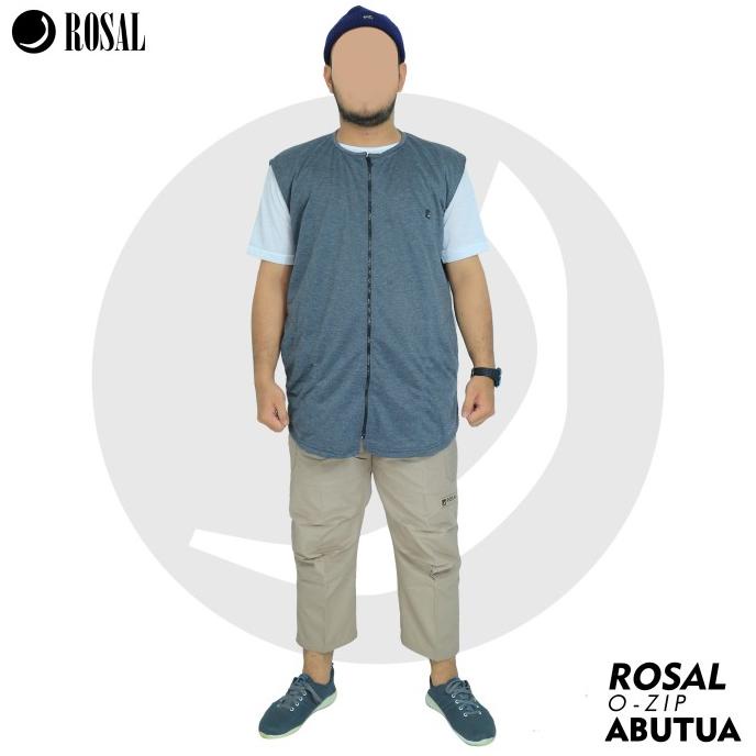 ROSAL Rompi Sholat Bahan Kaos Oblong Zipper Jumbo Rompi Shalat
