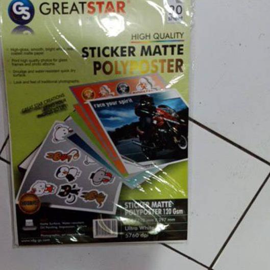 

SALE!!STICKER POLYPOSTER/PHOTO PLASTIK MATE A4/20 LEMBAR|RA4