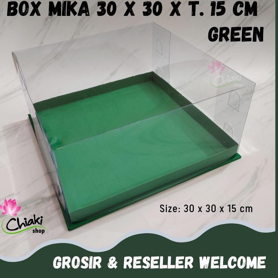 

Serbuuuu.. Box Mika HIJAU Uk 30 x 30 x T. 15 cm Cake Pudding Tart Dus HIJAU Karton Tebal CHIAKI TYF