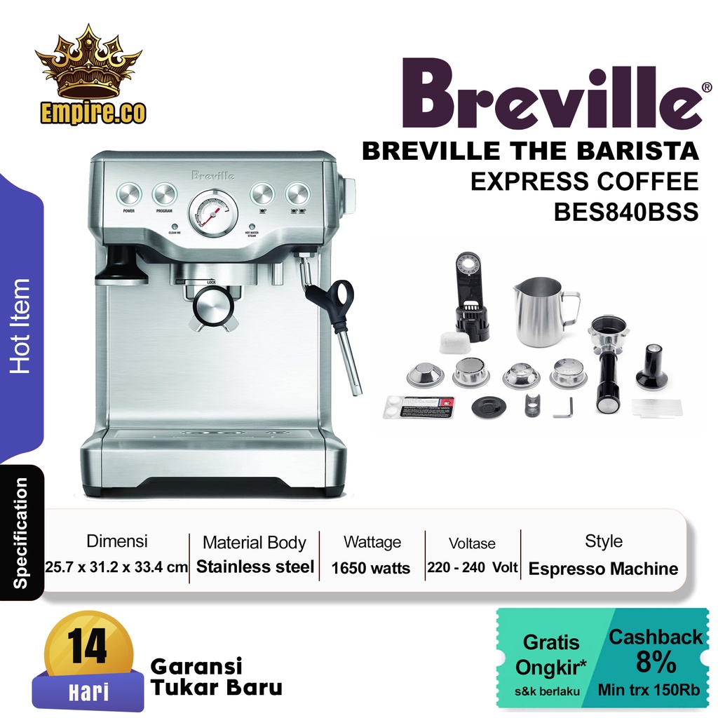 Jual Mesin Kopi Breville BES840BSS The Infuser Espresso Machine