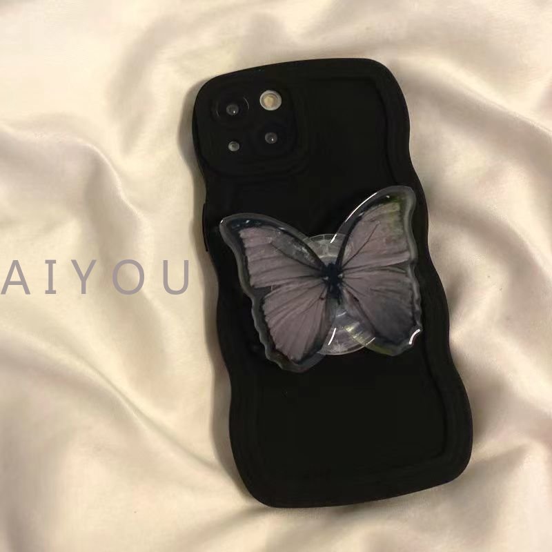 Case Pelindung Penuh Tahan Banting Desain Butterfly Stand Holder Untuk IPhone 14 13 12 11 Pro Max X XS XR