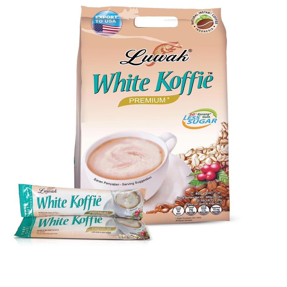 

CODEOo5O9--LUWAK WHITE KOFFIE ORIGINAL LESS SUGAR BAG 20g isi 20 pcs