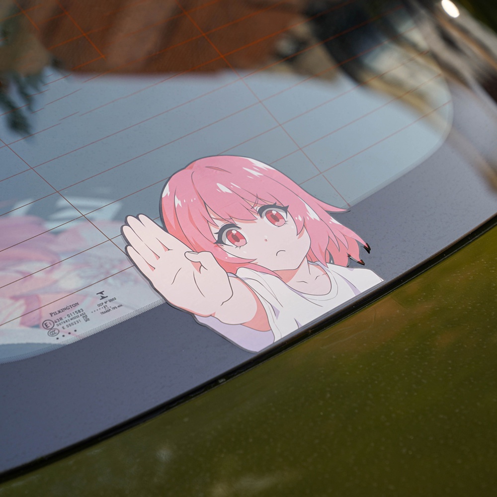 Universal JDM Pink Noise PNSG YOKO Stiker Mobil Reflektif Kartun Pink Girl Motorcycle Decal untuk Honda