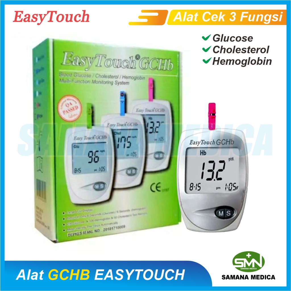 Alat Tes GCHB Darah Gula Darah, Kolesterol, Hemoglobin EASYTOUCH GCHB Promo Murah FREE PAKING KARTON