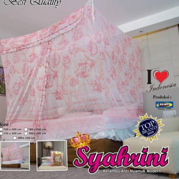 Makin murah--Kelambu gantung kotak motif bunga / kelambu syahrini