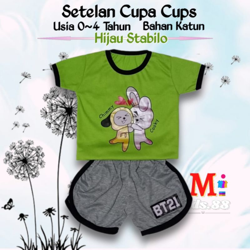 Setelan Baju Anak Playset/CUPA CUPS set anak perempuan/CHIMMY COOKY/size S,M,L,XL,XXL buat usia 0-4 tahun