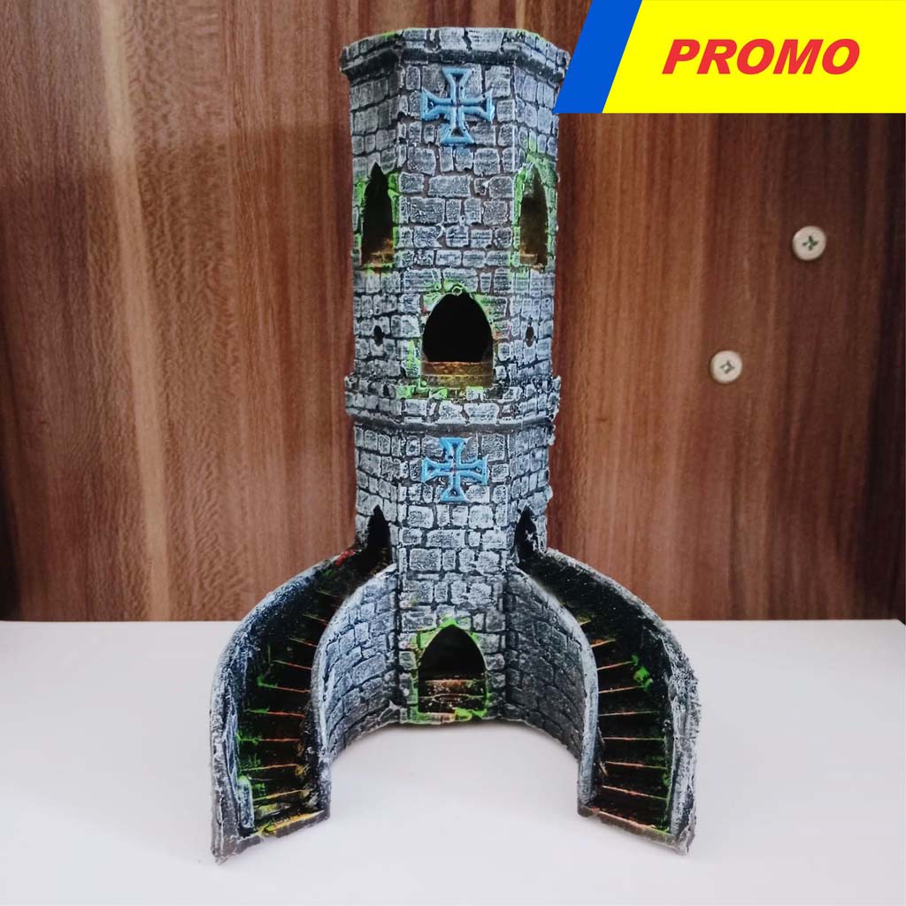 Hiasan aquarium benteng romawi, dekorasi aquarium benteng romawi, hiasan aquarium kastil kerajaan, d