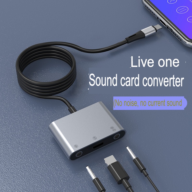 Digital Converter Audio 6in1 Cable Adapter Android Samsung Splitter Headphone USB Type C to Dual Jack 3.5mm 1M QC PD Fast Charging 100W Headset PUBG Gaming FF Open Mic Sound Card Charger Tablet Microphone Earphone