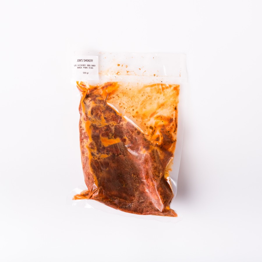 

US Hickory BBQ Baby Back Pork Ribs Ready to Heat up! ~450 g