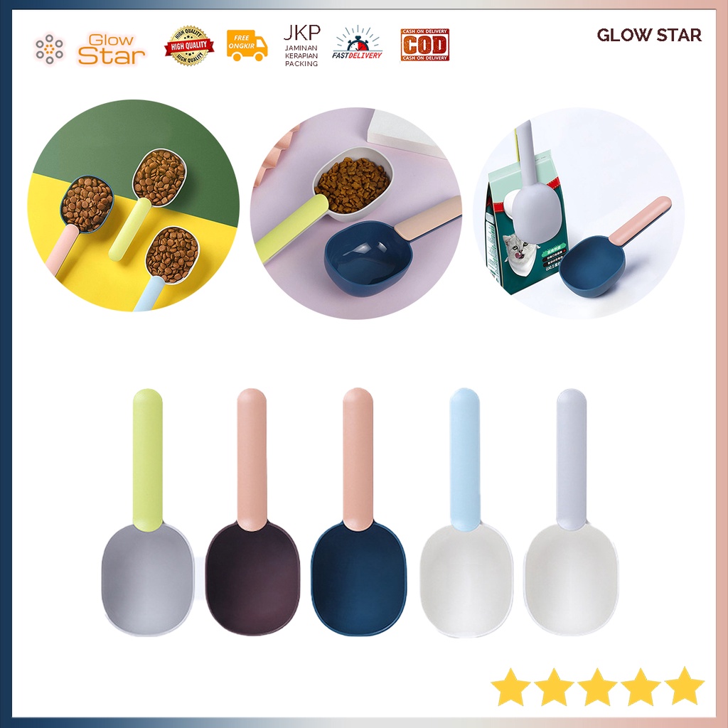 Sendok Pengambil Snack Sekop Makanan Anjing Klip Penjepit Jepitan Kucing Shovel Scoop Spoon Handle Clip