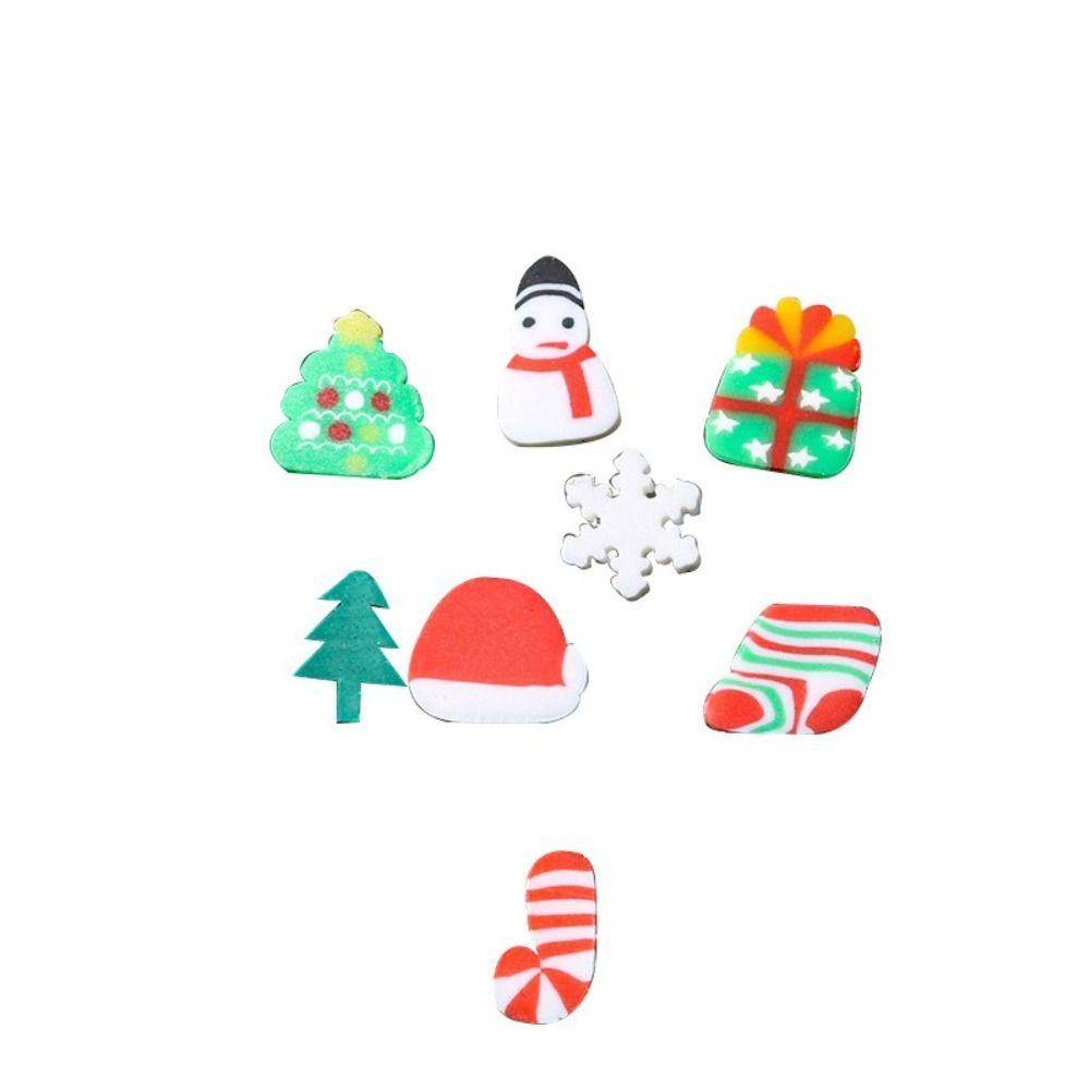 AUGUSTINA Agustina Christmast Kuku Irisan Warna-Warni Fashion Desain Kuku Manikur Aksesoris DIY Bahan Snowflakes Nail Flakes
