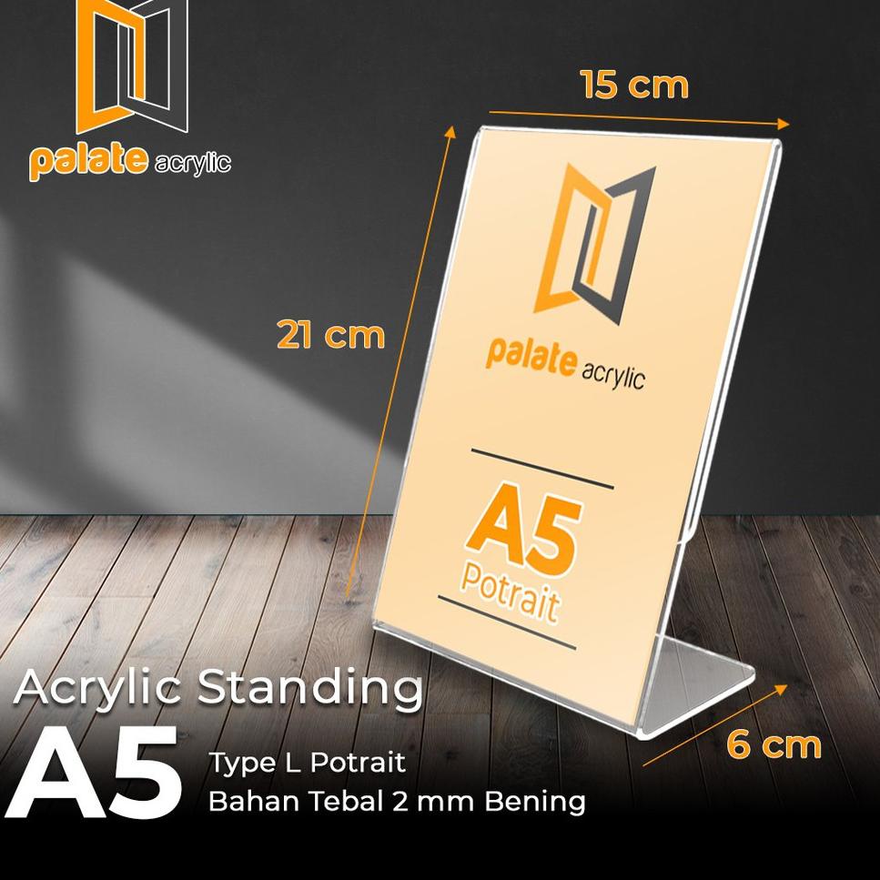 

UNZR acrylic tent holder / akrilik tent card A5 tempat brosur Meja bentuk L Special Promo