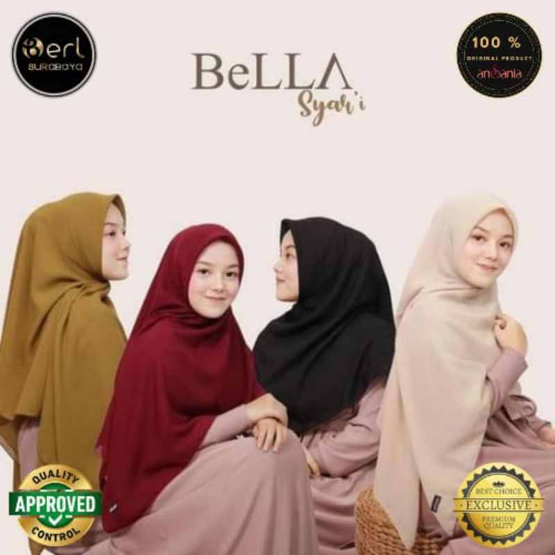 Jual Jilbab Syari Bella Square Grande Ukuran 130 X 130 Polycotton ...