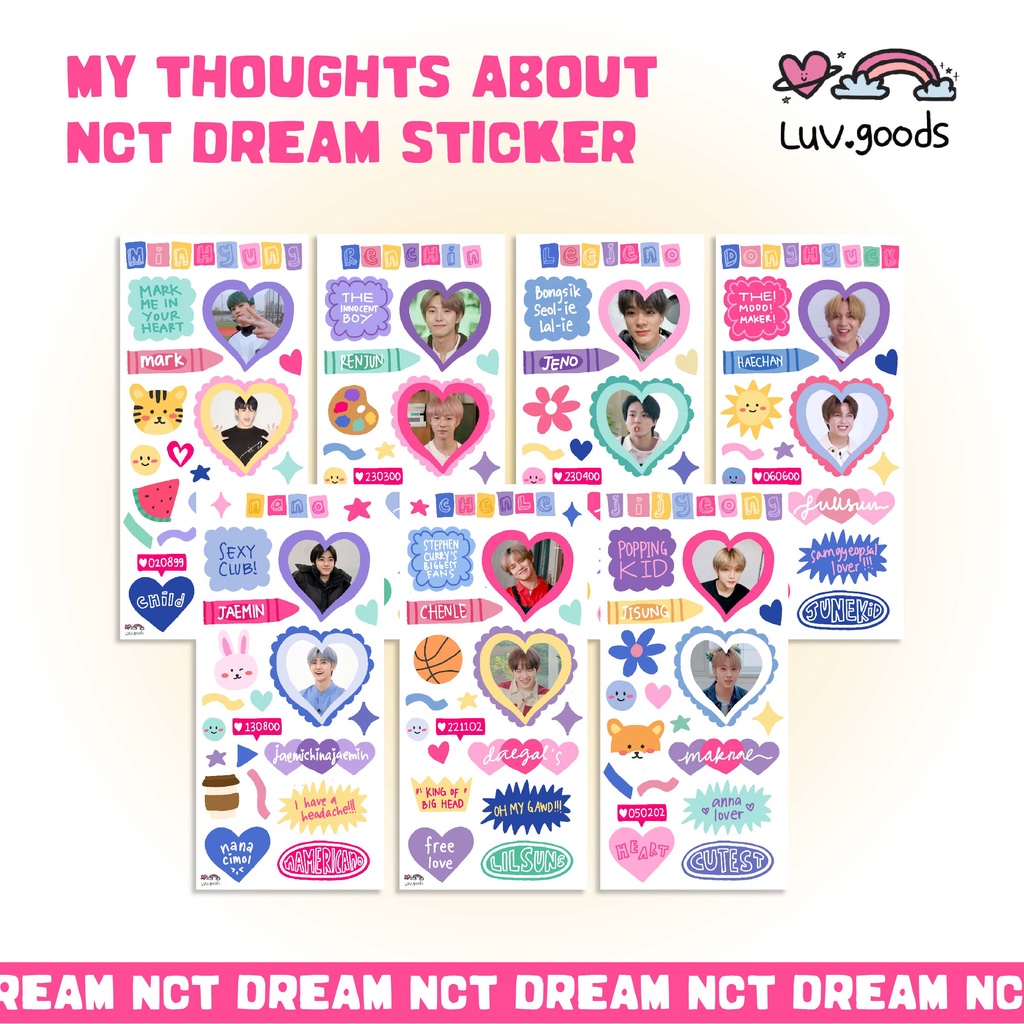 

no restock - ready min beli 2 pcs - my thoughts about: nct dream deco sticker