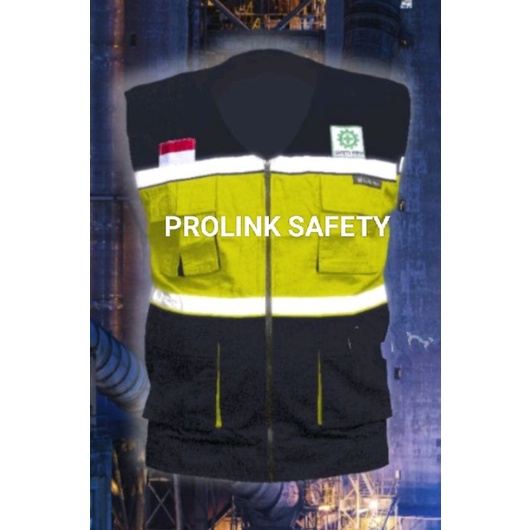 ROMPI SAFETY KUNING HITAM PREMIUM PAKAI FURING