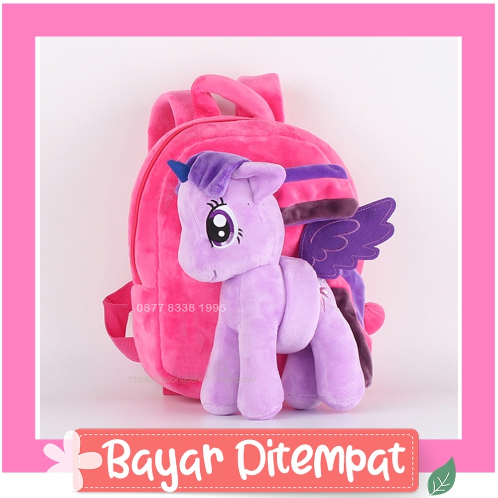 (BISA UNTUK KADO) Tas sekolah anak perempuan ( tri-bisa cod ) BTS Dua Kali EXO Monsta X K-Pop Got7 Ransel TK Paud Balita Usia 1-3 Cewek Karakter Kuda Pony Unicorn Import Bahan Boneka Untuk Ultah Ulang Tahun