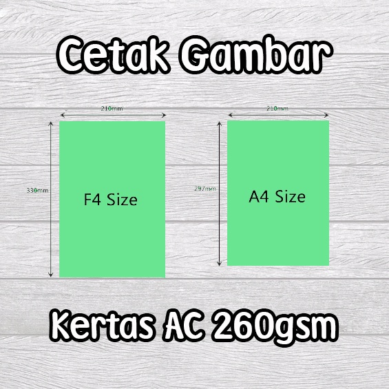 Cetak Gambar ukuran A4/F4