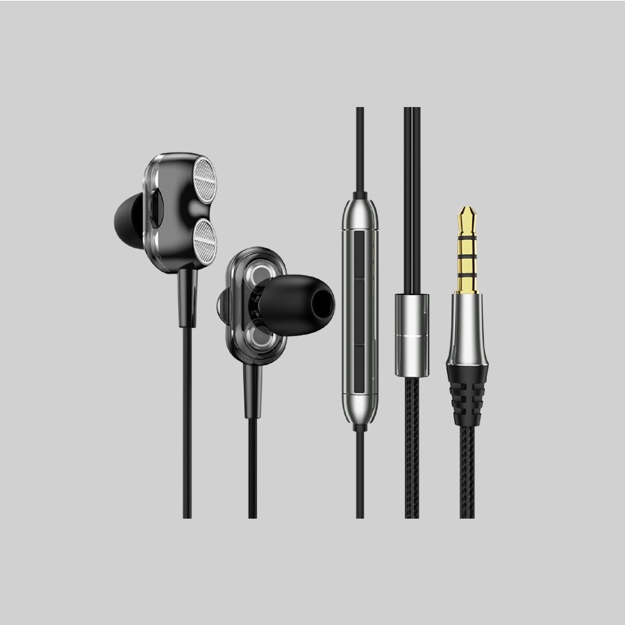 Rexus Earphone Gaming EP4 Dual Driver With Mic - Gaming Earphone