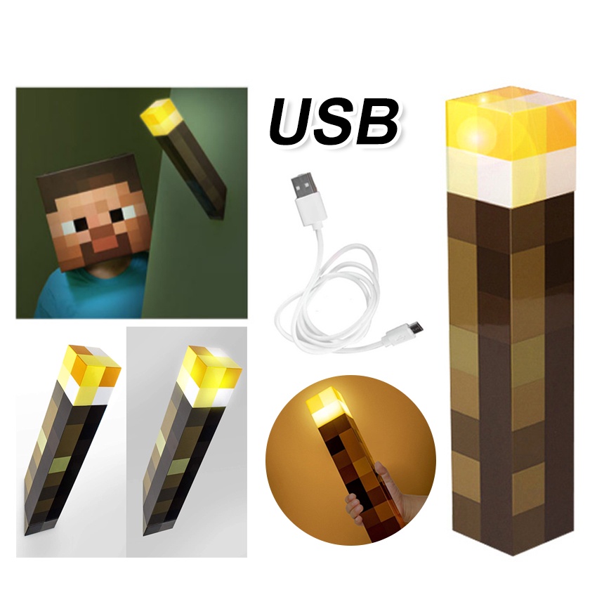 Light Up Minecraft Torch Minecraft LED Torch Light Dukung usb