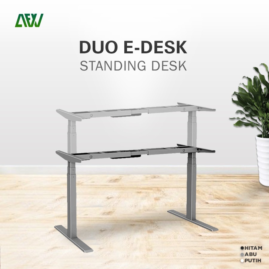 Kaki Meja Elektrik Adjustable Electric Working Gaming Desk ALL FOR WORK - DUAL DESK 3888