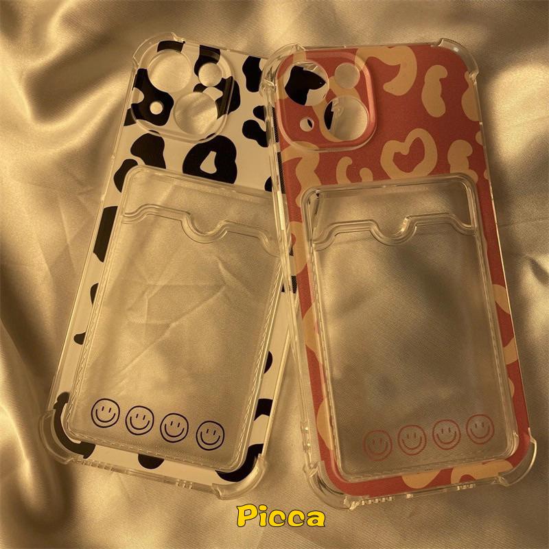 Soft Case TPU Transparan Motif Leopard Holder Kartu Untuk Xiaomi Redmi 10 9 9a 9c Note 9 10s 10 Pro MAX Plus Mi Poco X3 Pro NFC M3 11 Lite