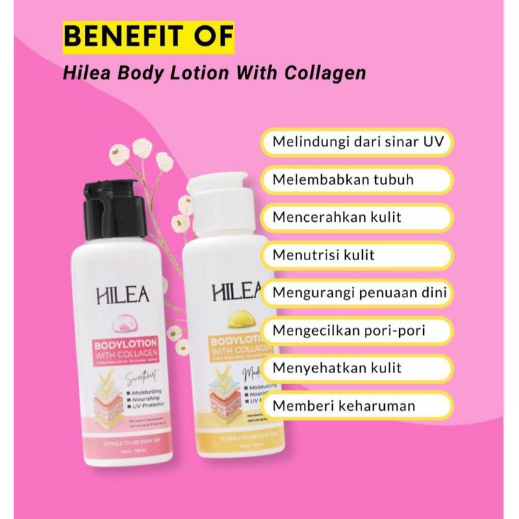 (SATU PAKET / 2 LOTION) Hilea Body Lotion 100 ml / LOTION HILEA / LOTION BPOM MENCERAHKAN / BODY SERUM HILEA / PAKET HILEA