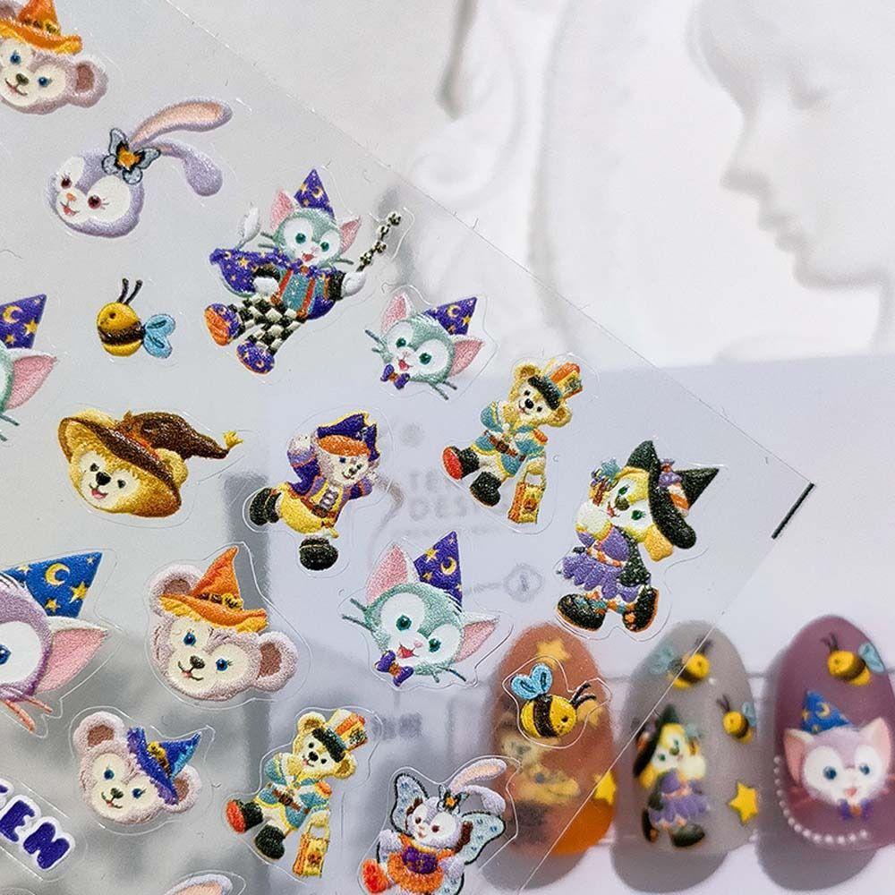 Agustina Kartun Stiker Kuku Fashion Gadis Pikachu Stitch Manicure Aksesoris Crayon Shin Chan Nail Art Dekorasi