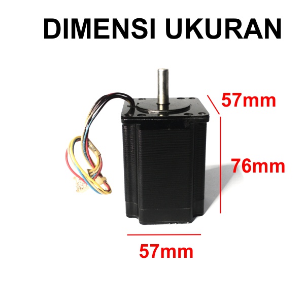 [HAEBOT] Nema 23 57 Mikro Stepper Motor 57 mm 76mm 8mm CNC Motor Bekas 3D Printer Slider Mekanik Gerak DC 2A 2.5A Dinamo Induksi Mesin Router Engraver Laser Axis Slider Stepping Drawing