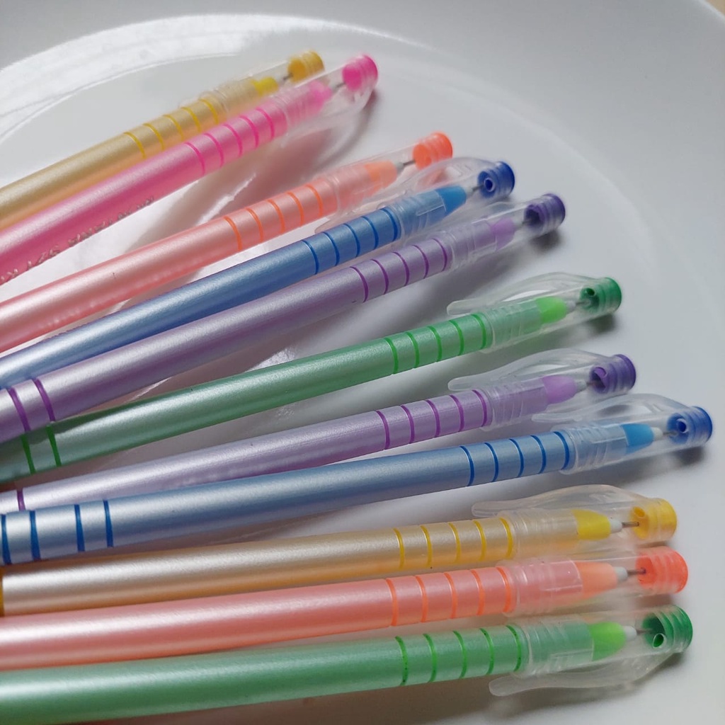 

(1 pcs) Pulpen Macaron Pastel Tinta Hitam / Bolpoint / Alat tulis kantor warna warni / Pulpen lucu imut