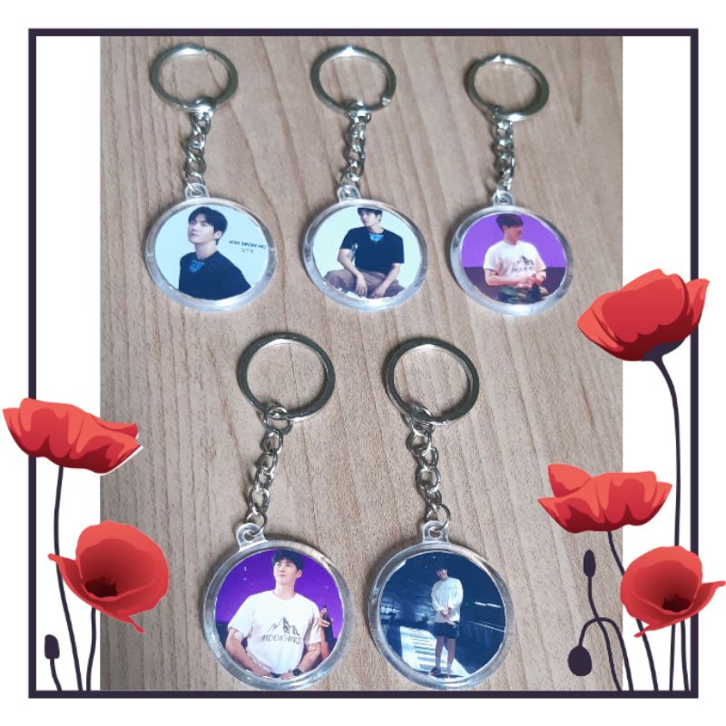 KEYCHAIN BYEON WOO/KIM SEON HO 2 SISI DEPAN BELAKANG/GANTUNGAN KUNCI KIM SEON HO/CHA EUN WOO/JI CHANG WOOK DLL
