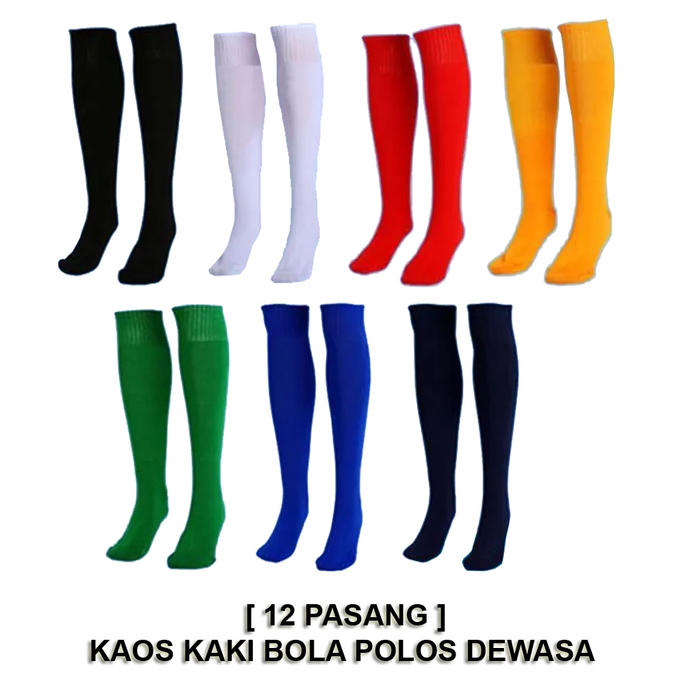( 12 PASANG ) KAOS KAKI OLAHRAGA - KAOS KAKI BOLA/ FUTSAL DEWASA
