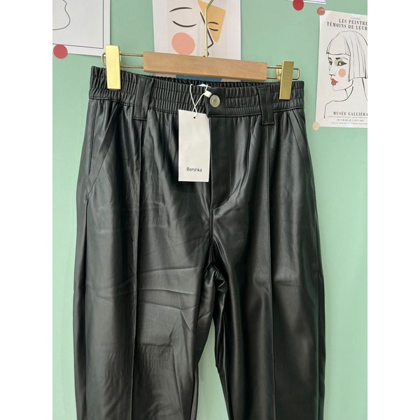 Faux leather jogger