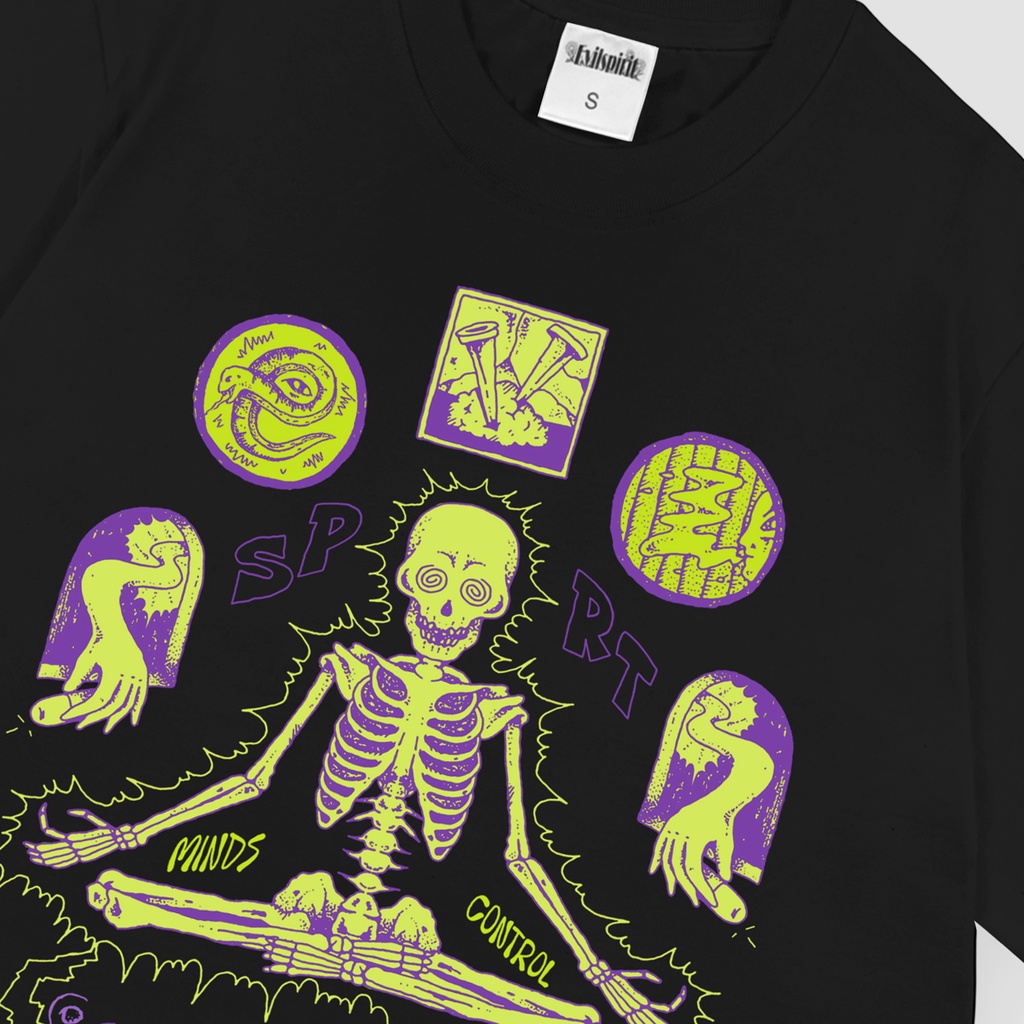 EVILSPIRIT KAOS OVERSIZE HEAVYWEIGHT 16S - ROCKY BLACK UNISEX