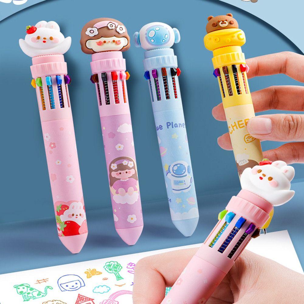 Nanas 2pcs Bolpoin Warna Warni Refill Alat Tulis Belajar Perlengkapan Kantor Alat Tulis Press Type Gel Bolpen