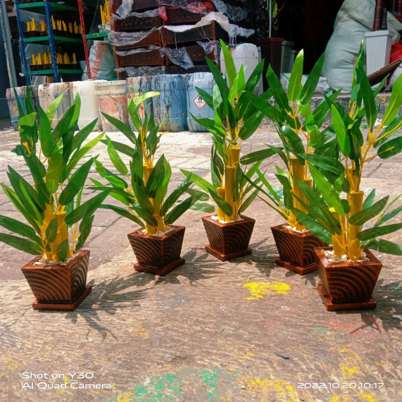 LENGKAP VAS BEBATUAN BAMBU KUNING ARTIFICIAL DEKORASI//RANGKAIAN BUNGA BAMBU ARTIFICIAL DEKORASI