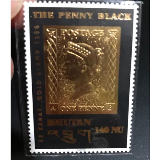 Jual The Penny Black 22 karat Gold Stamp 1996 Bhutan Shopee Indonesia