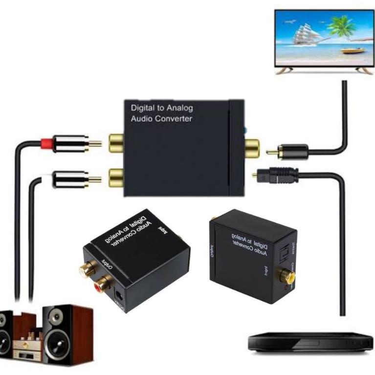 Ready Audio converter Digital to analog + Kabel optik audio tv + Kabel rca 3in3 / Converter audio di