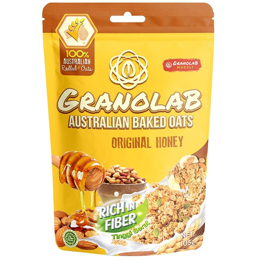 

✨SHOPEE MALL✨ Granolab - Sereal Granola Original Honey 105 gr - Sarapan Sehat !!