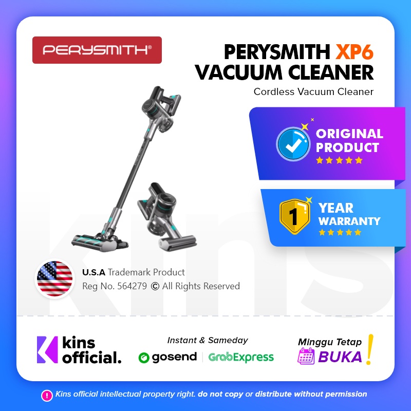 PerySmith XP6 Cordless Vacuum Cleaner Include Mop And Bed Brush 20KPA