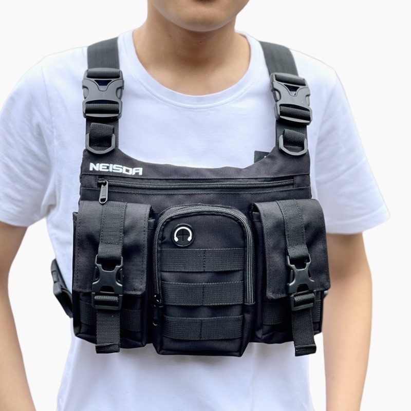 TAS DADA PRIA TACTICAL BLACK NEISDA ORIGINAL / TAS DADA TACTICAL / CHEST RIG BAG / CAHSTBAG / TAS DADA ROMPI PRIA ORIGINAL NEISDA